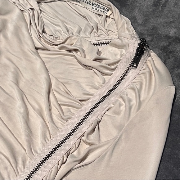 ALLSAINTS NWOT GISELE ROUCHED BODYCON ZIP DRESS - Picture 9 of 16